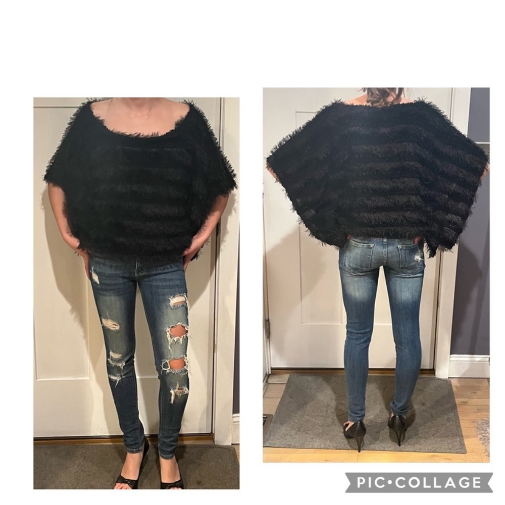 Chic Black Fuzzy Sweater
